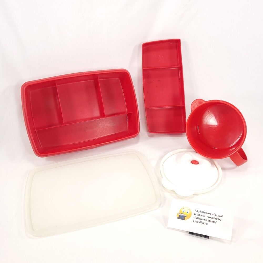 Tupperware Bundle #1535 Tray #767 Stow-N-Go #3155 Soup Mug #5107L Tumblers - Picture 8 of 10